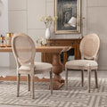 Solid Rubber Wood and Cane Dining Chair Set of 2 B489