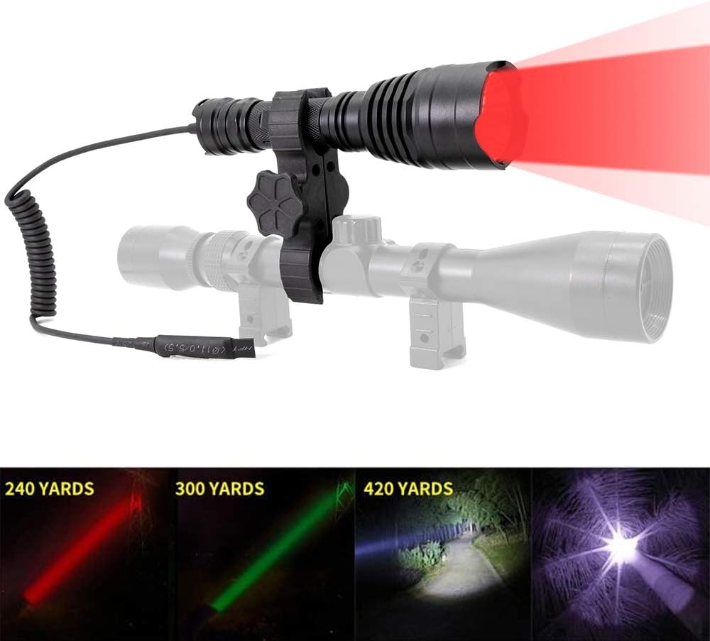 Hunting Flashlight Kit with Interchangeable LED Modules and Remote Pressure Switch Y425