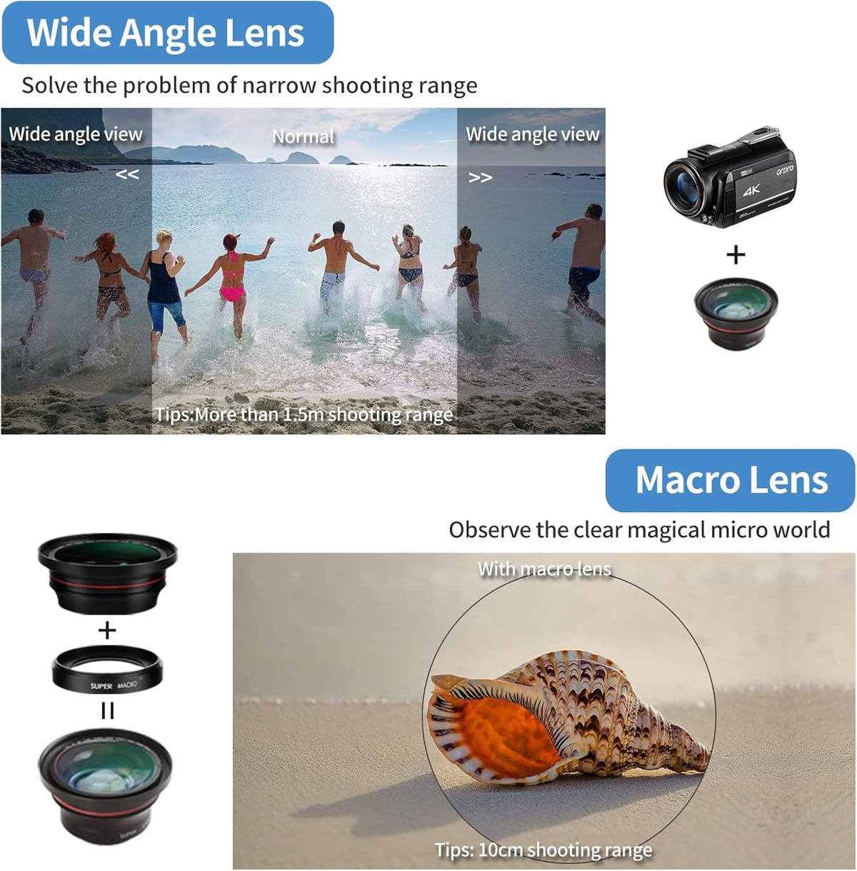 4K 1080P 60FPS 30X Zoom Infrared Night Vision Camcorder E417335