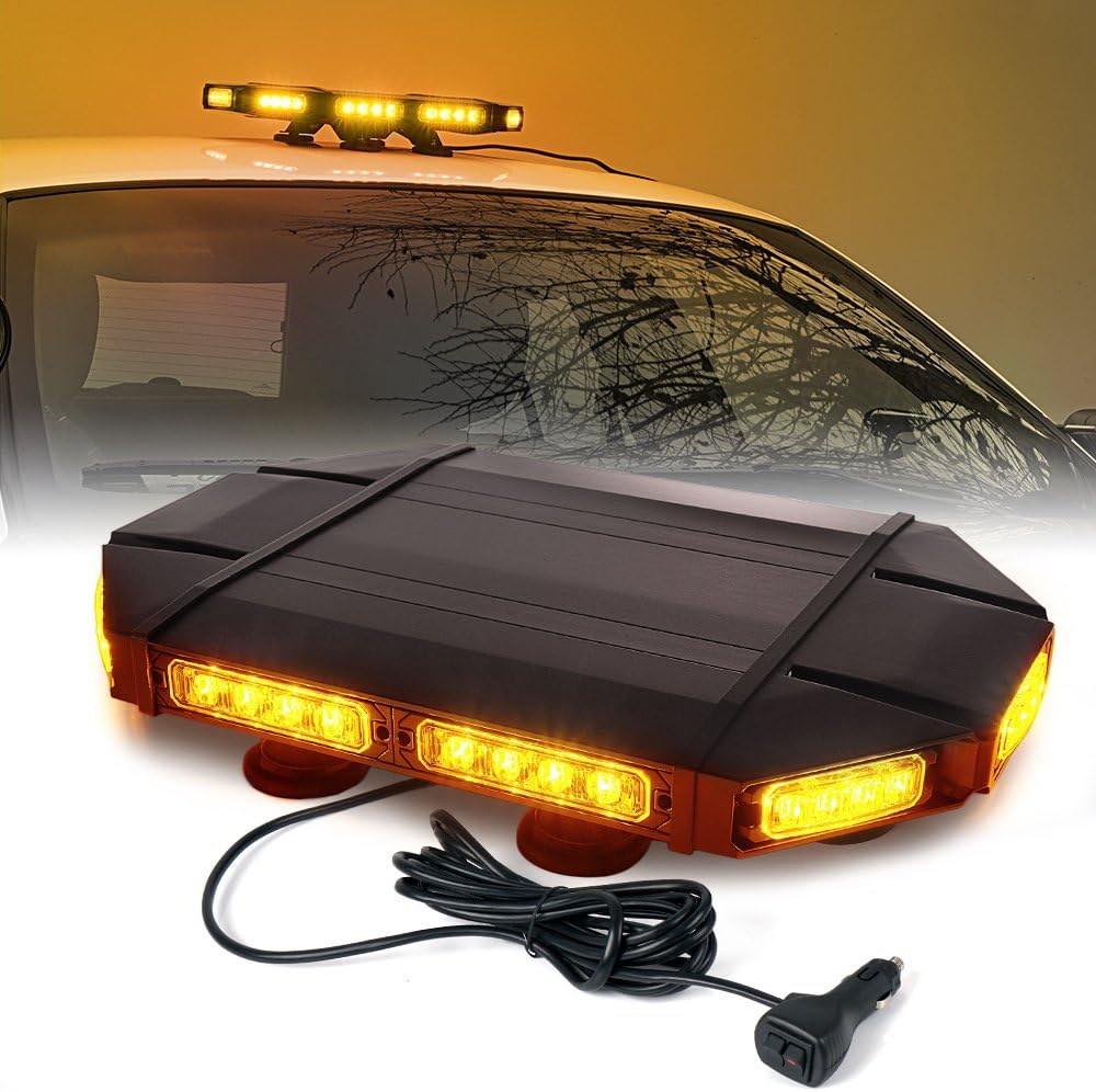 Blue 18 LED Magnetic Mount Emergency Strobe Light Bar T2778