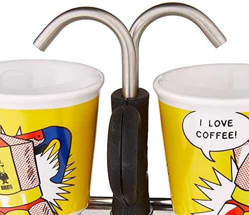 Yellow Aluminium Moka Set includes Coffee Maker 2-Cup (2.8 Oz) + 2 shot glasses B93097
