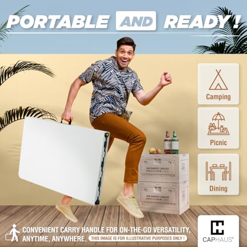 White Foldable Utility Bi-Fold Table X19844