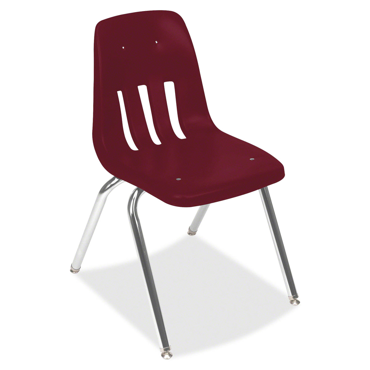 18x22 Seat Height Wine Chrome Classroom Chair D11663