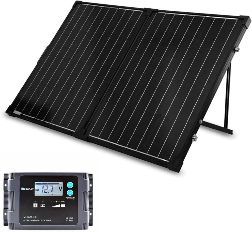 100 Watt 12 Volt Monocrystalline Portable Foldable Solar Panel Suitcase V11324