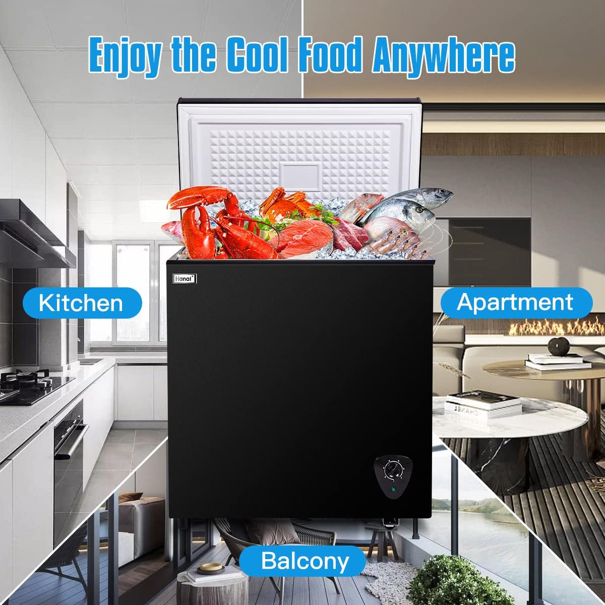 5.0 Cubic Top Open Door Chest Freezer with Removable Storage Basket S42146