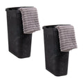 40L Slim Laundry Hamper, Clothes Basket with Lid, Plastic, Set of 2, Black H212