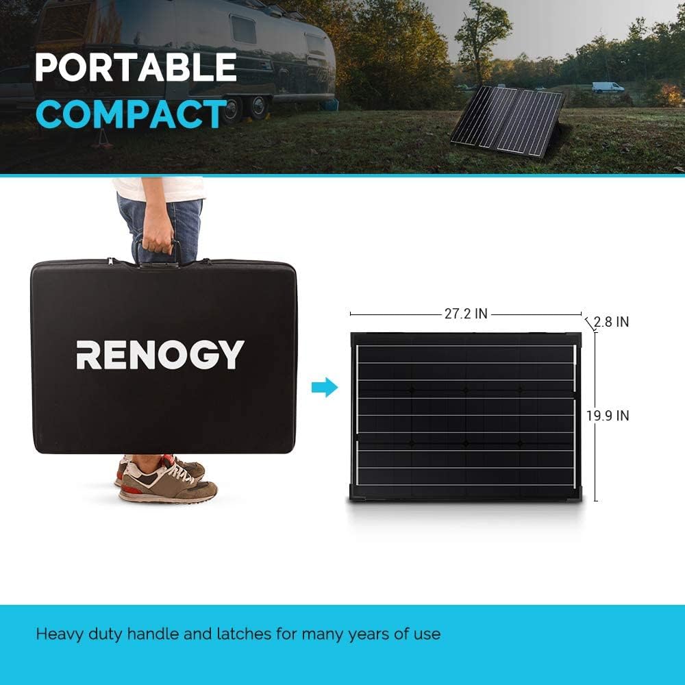 100 Watt 12 Volt Monocrystalline Portable Foldable Solar Panel Suitcase V11324