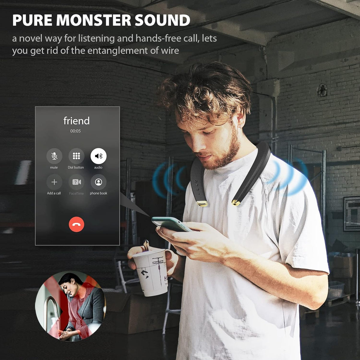 Black Wireless Wearable Bluetooth Speaker H72667
