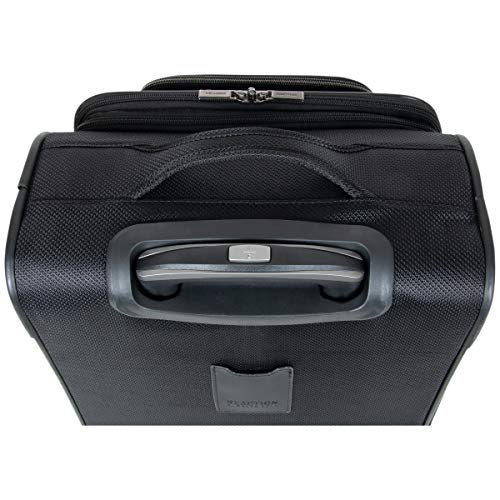 Black 20-Inch Lightweight Softside Expandable 8-Wheel Spinner Luggage K100