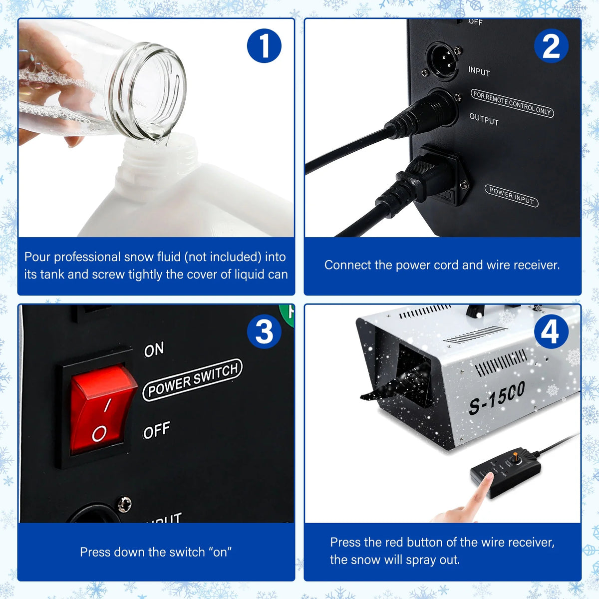 1500W Snow Machine Snowflake Maker with Wireless Remote R306