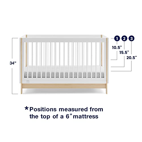 Bianca White Natural 4-in-1 Convertible Crib Y979