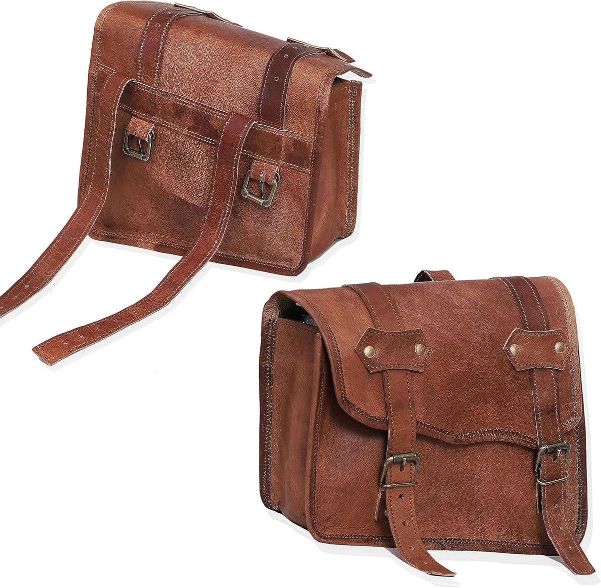 Leather Motorcycle Saddlebags (Set of 2) M684139