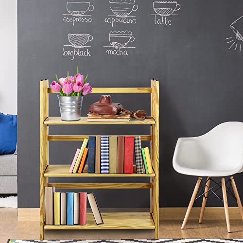 3 Shelf Folding Bookcase, 27.5" Wide, Espresso L80961