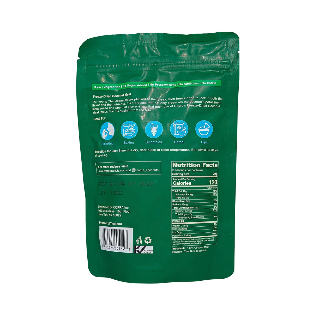 Young Thai Coconut Freeze-Dried Meat, Case of 10 Q1173