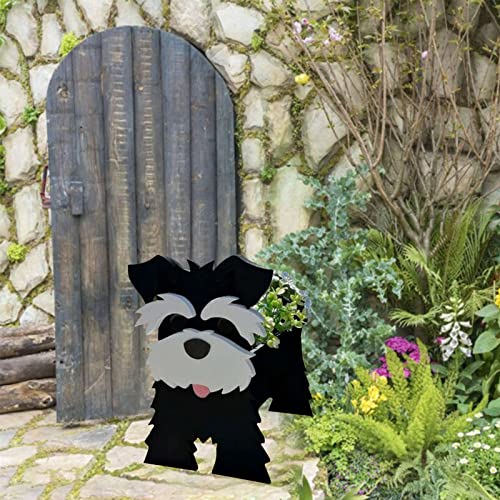 White and Black Dog Planter Pot, 13.4 * 9.5in C75173