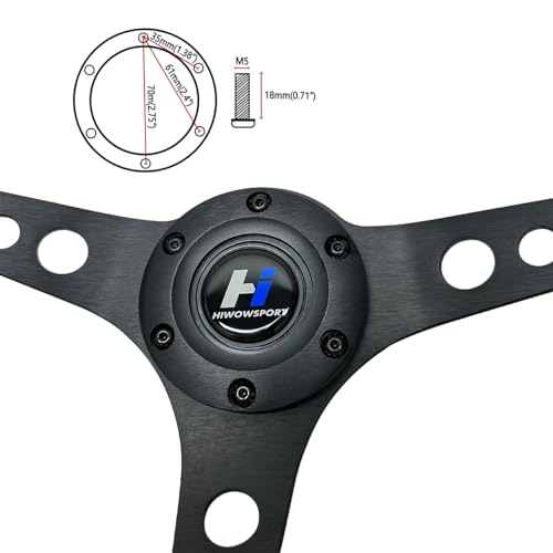 14" Wood Grain Steering Wheel with Horn Button 6 bolts S8540