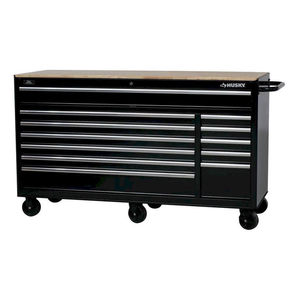 12-Drawer Heavy-Duty Mobile Workbench in Black L827574