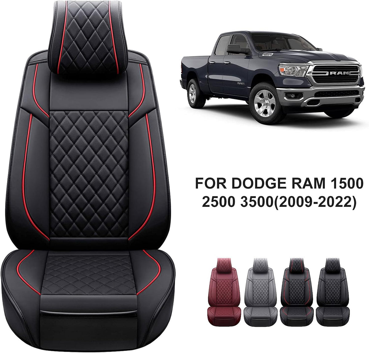 Black Leather Truck Seat Covers Full Set A609