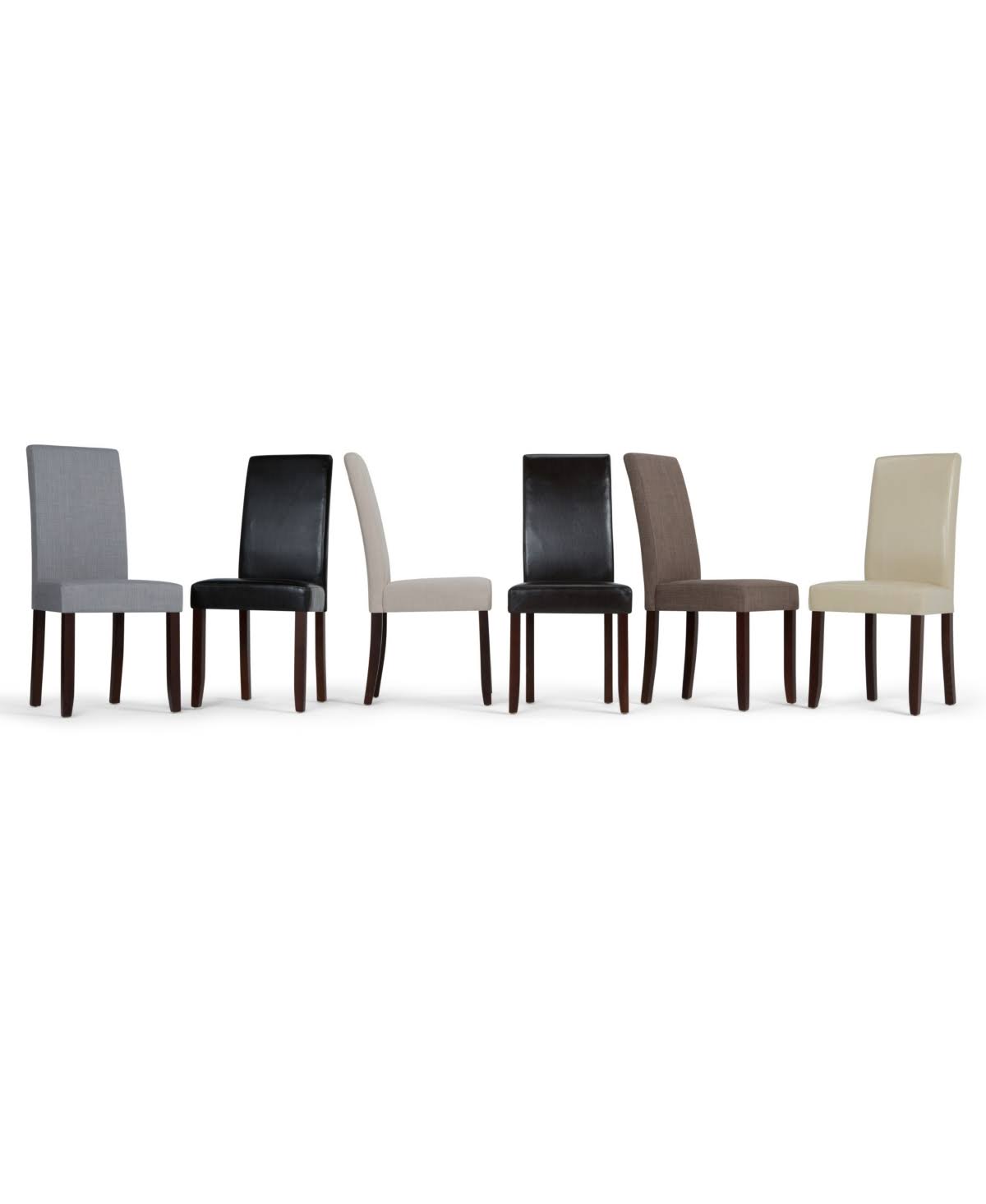 Faux Leather Parson Dining Chair, Satin Cream, Set of 2 K840