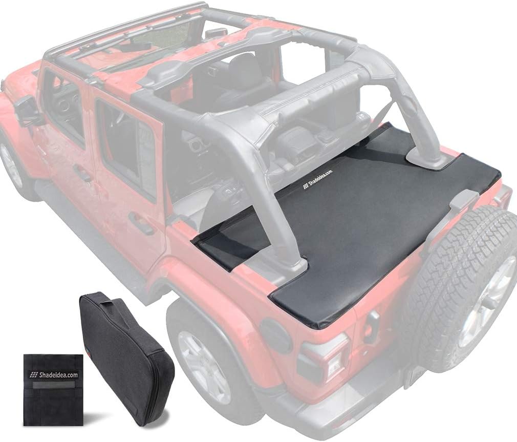 Black Vinyl Tonneau Cover for Jeep Wrangler JLU 4 Door T9531