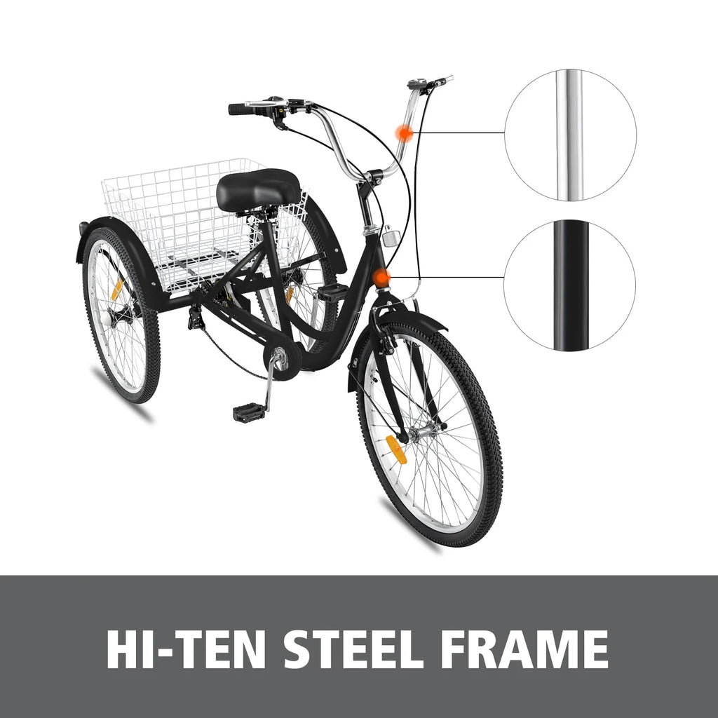 26 inch 7-Speed Adult Tricycle with Basket Z336357