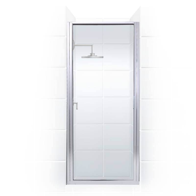 Framed Continuous Hinge Shower Door with Clear Glass Chrome O95456