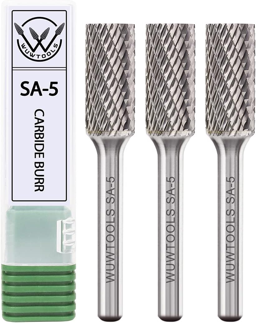 Carbide Cutting Burrs 14 Shank Tungsten Double Cut Rotary File Die Grinder Bit (3PCS) S65532