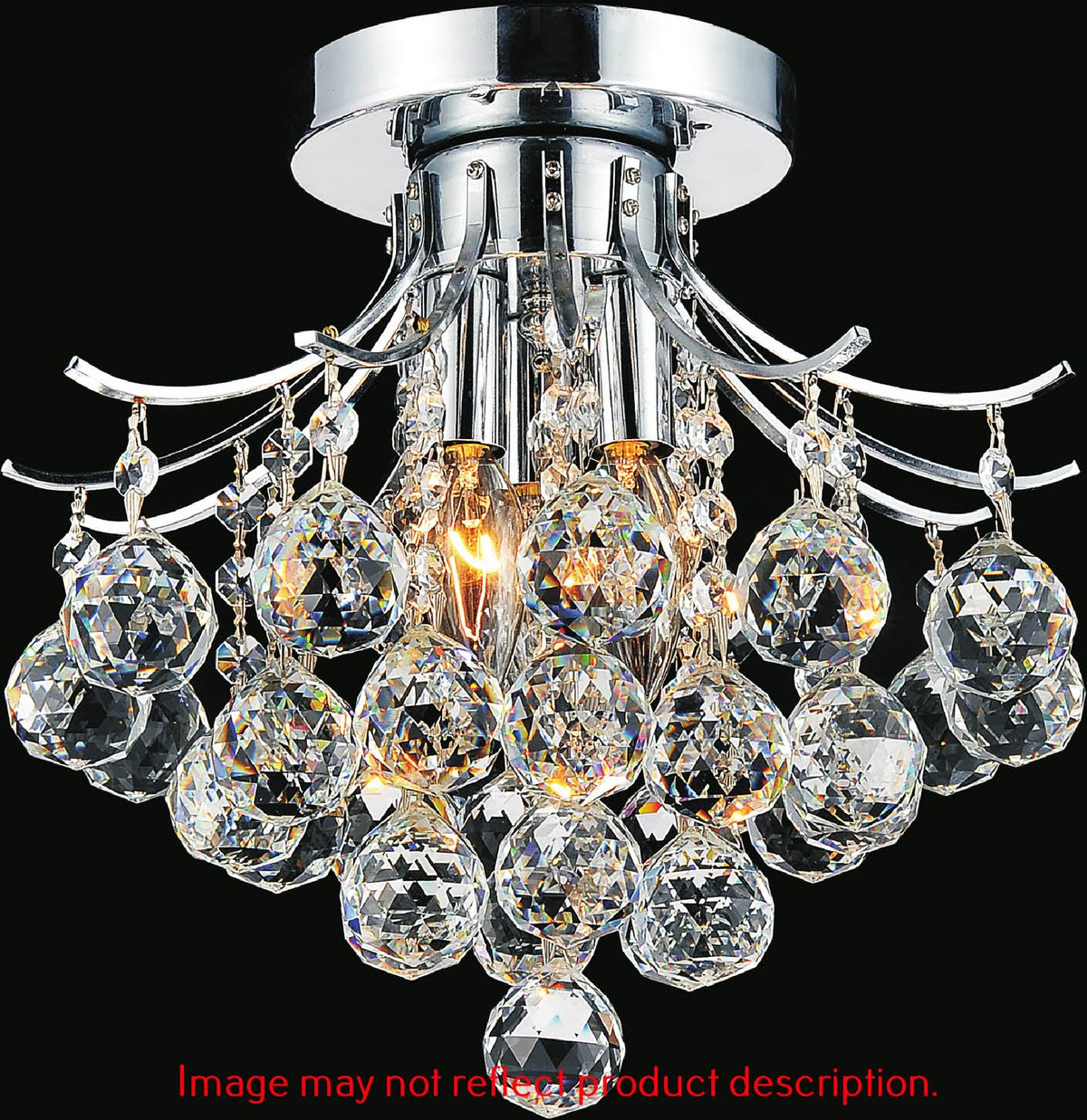 3 Light Flush Mount with Gold Finish E888035