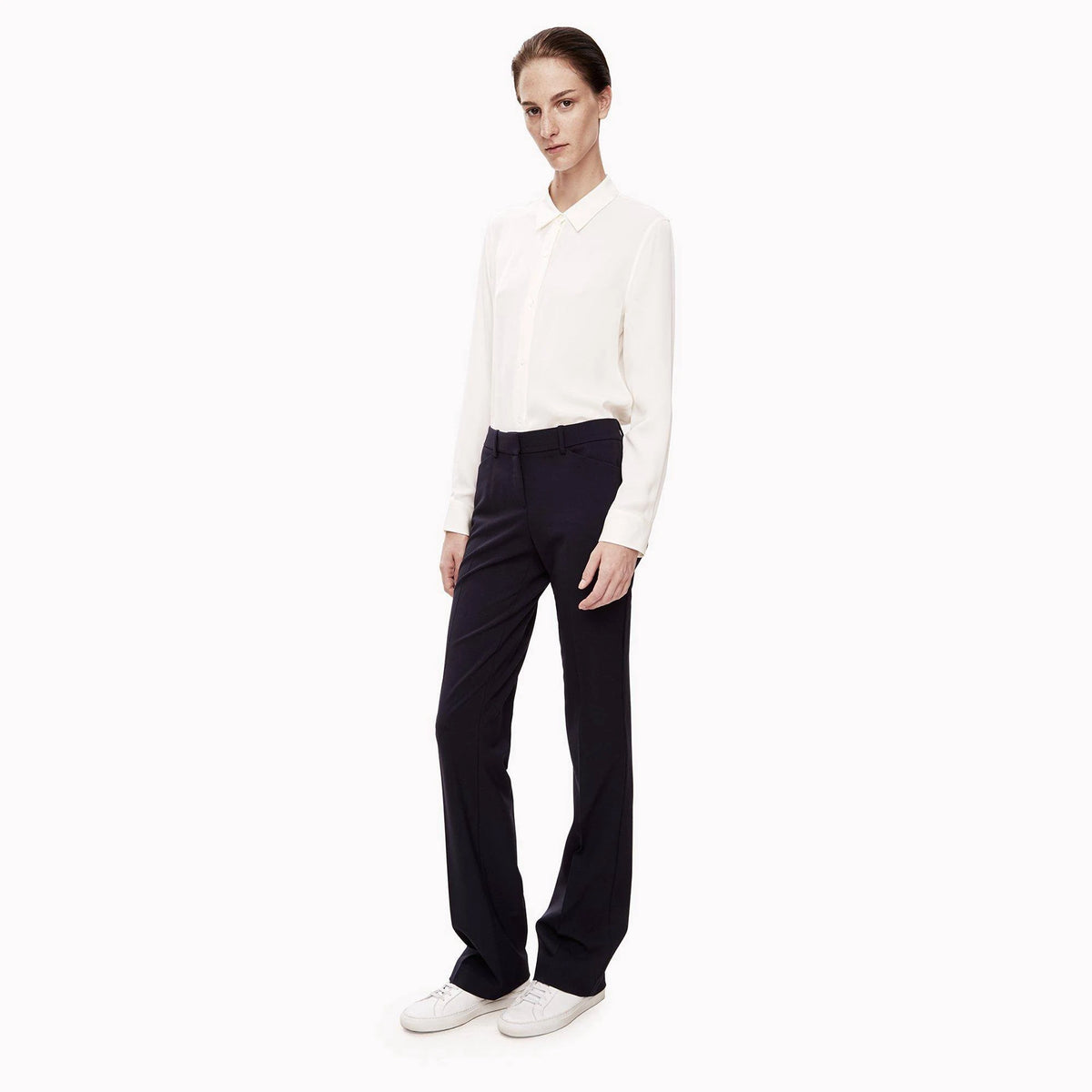 Stretch Wool Relaxed Straight Pant W7263