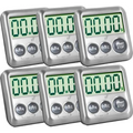 Stainless Steel Digital Kitchen Timer 6 Pack A147519