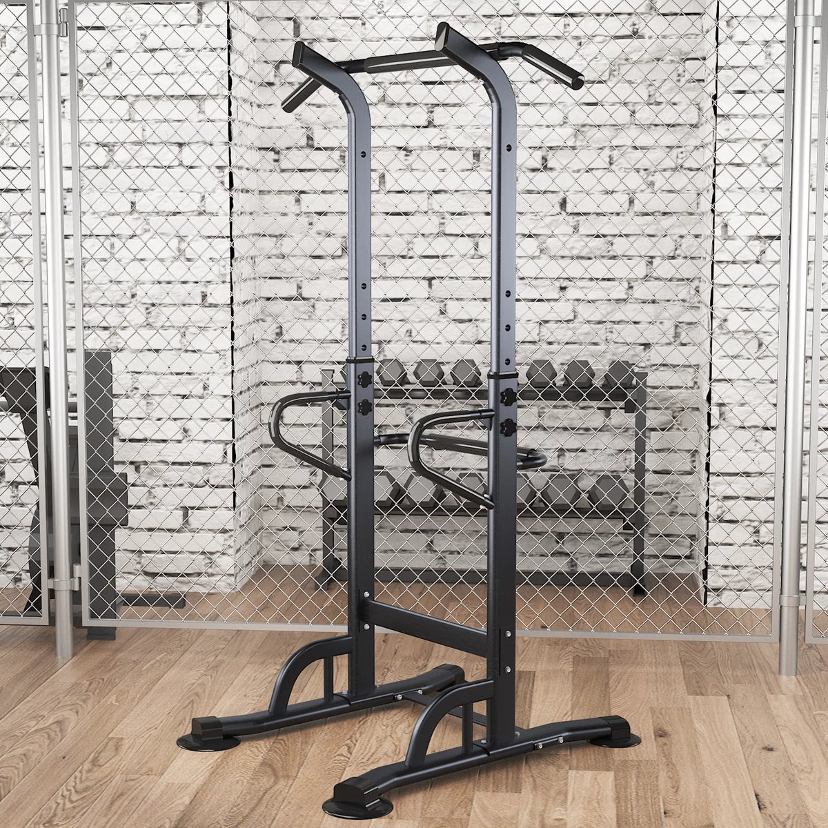 Adjustable Pull up Power Tower Dip Stands 600lbs L940388