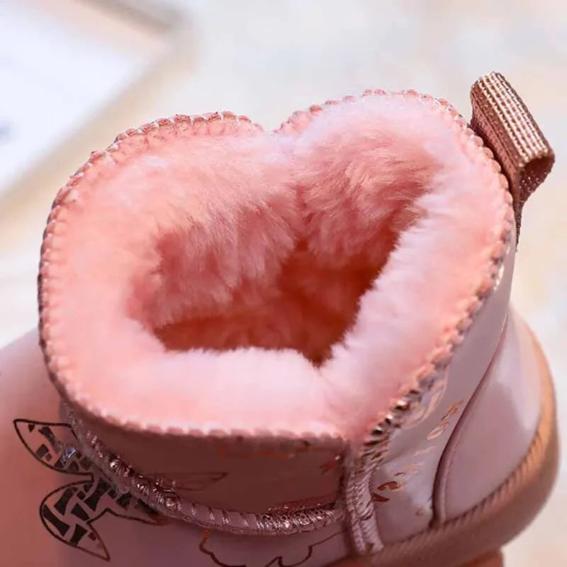 Black Warm Lined Non-slip Snow Boots U76839