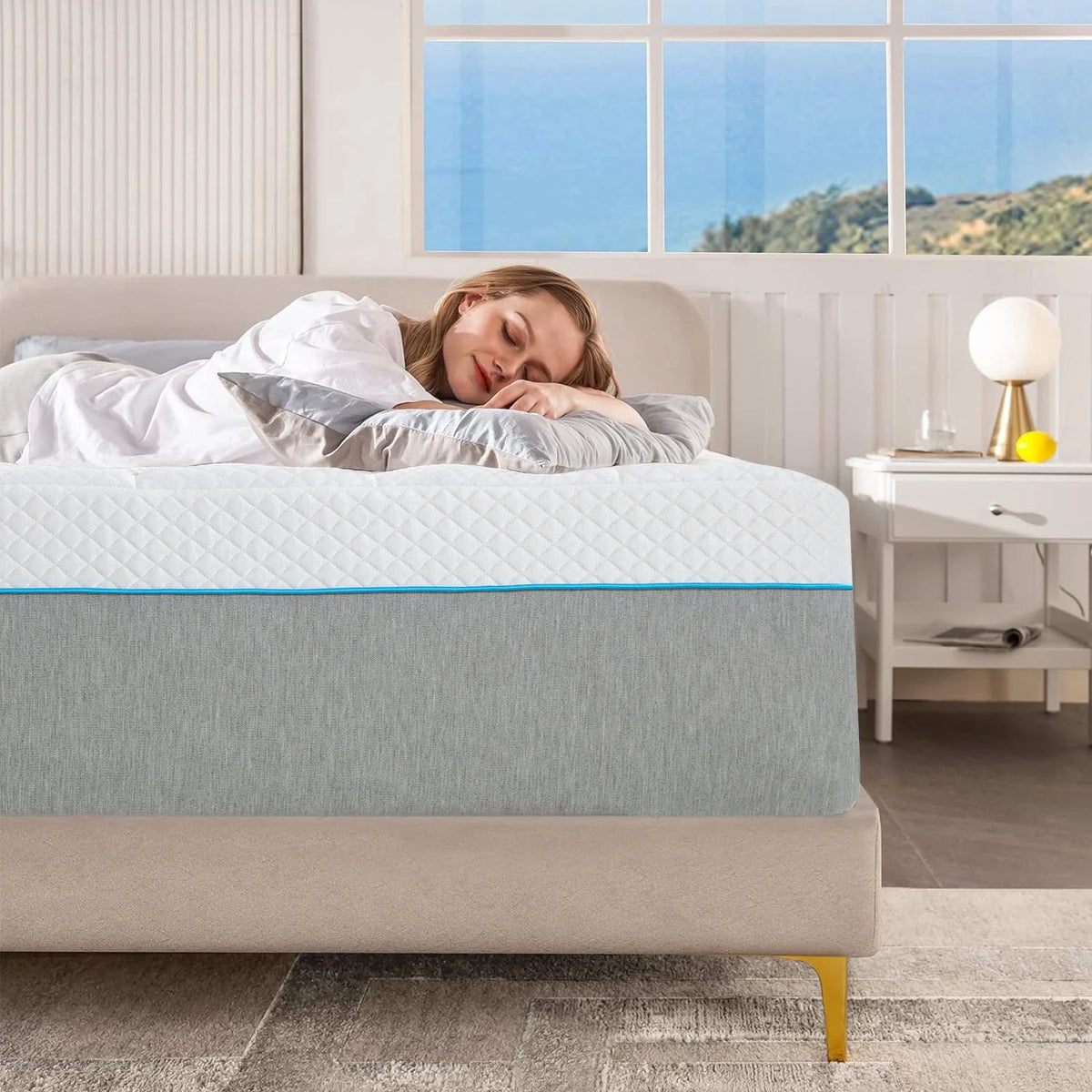 14 inch Medium Firm Gel Memory Foam Queen Mattress J961857