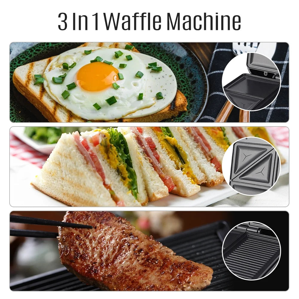 1400W Non-Stick Electric Grill Waffle Maker J4855