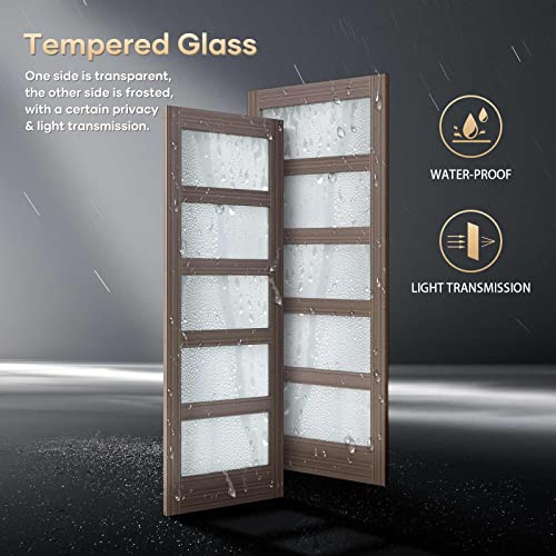 36x84 Inch Glass Sliding Barn Door with Hardware Kit W279282