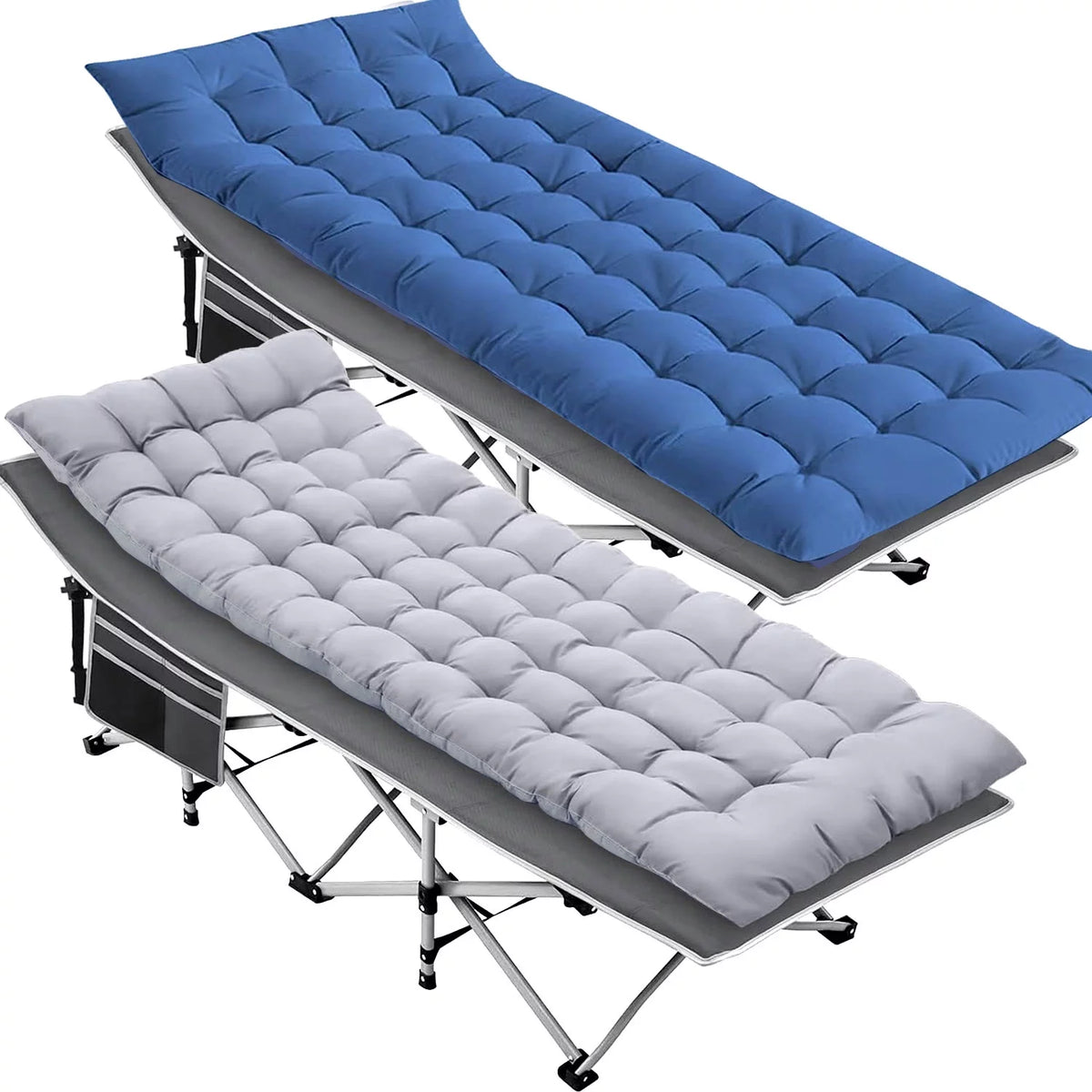 2 Pack Portable Folding Camping Cot with Mattress Z413603