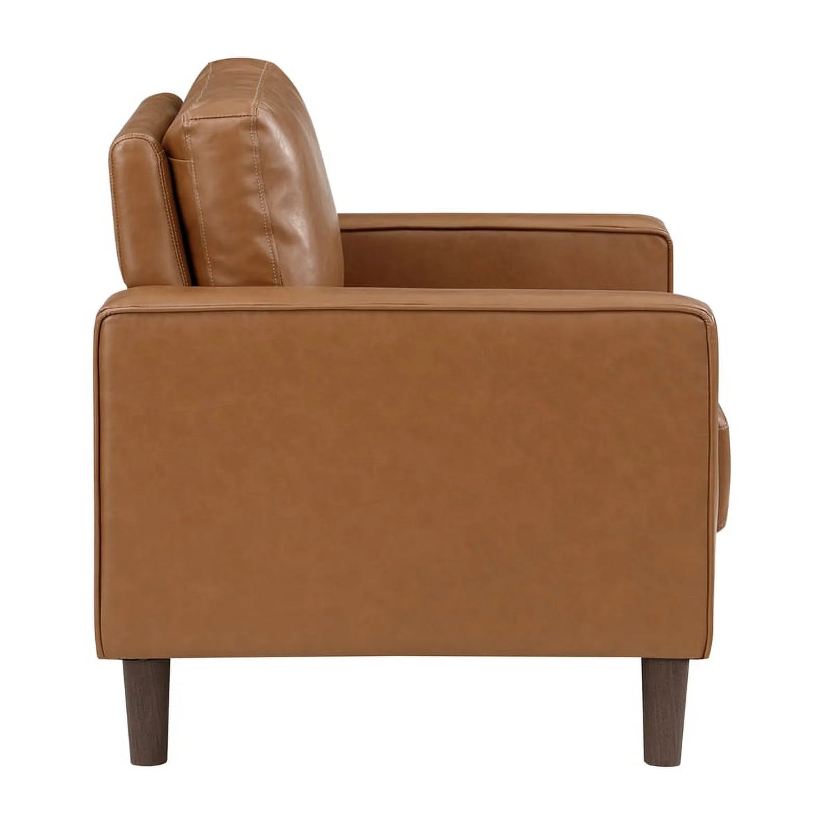 Brown Faux Leather 3 Seater Sofa H231