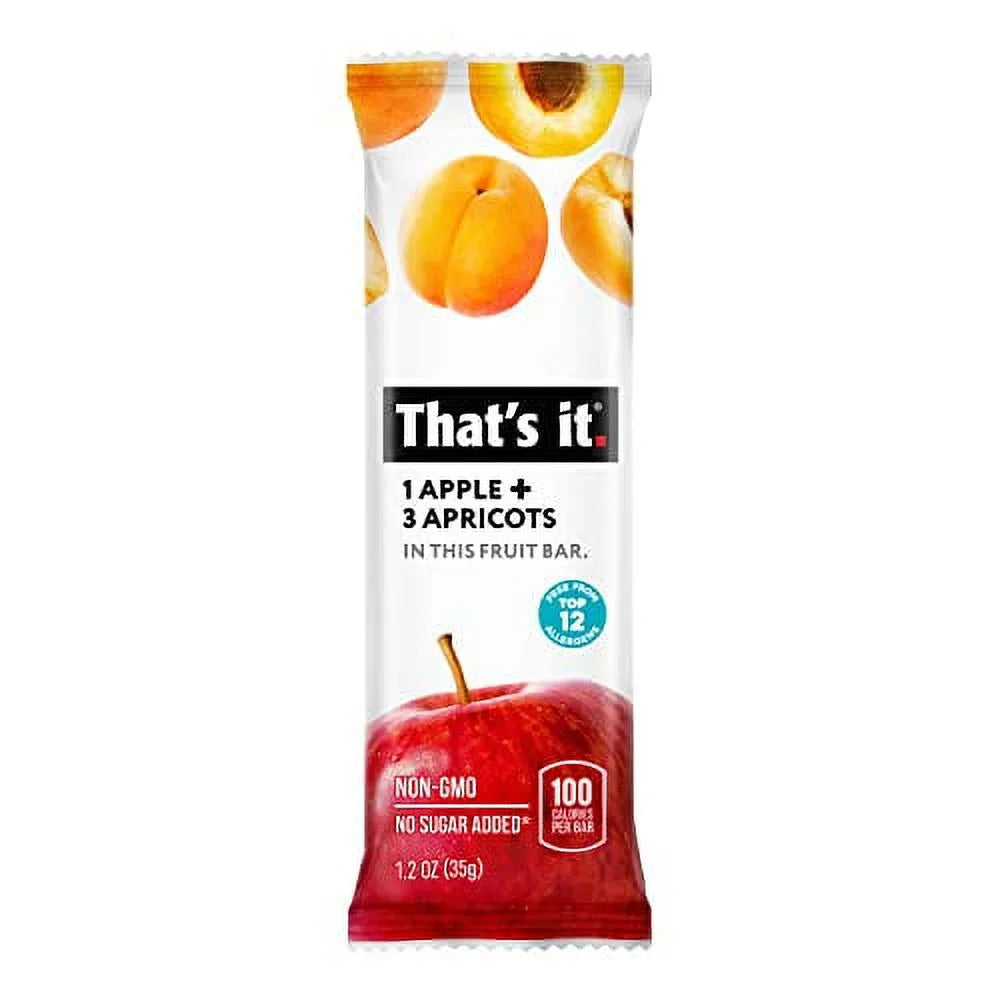 Apple Apricot 100% Natural Fruit Bar 12 Pack J483
