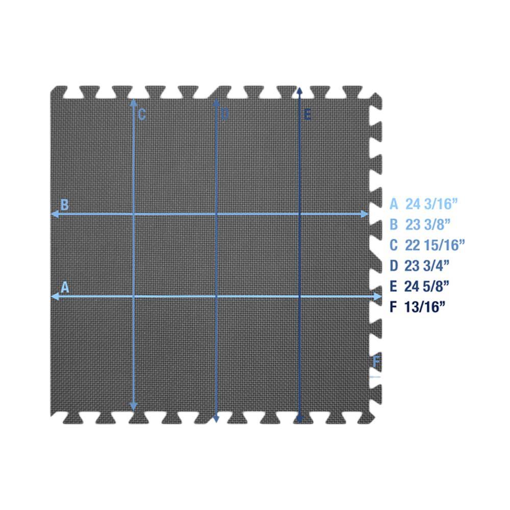 Grey Eva Foam Rubber Interlocking Floor Set W51607