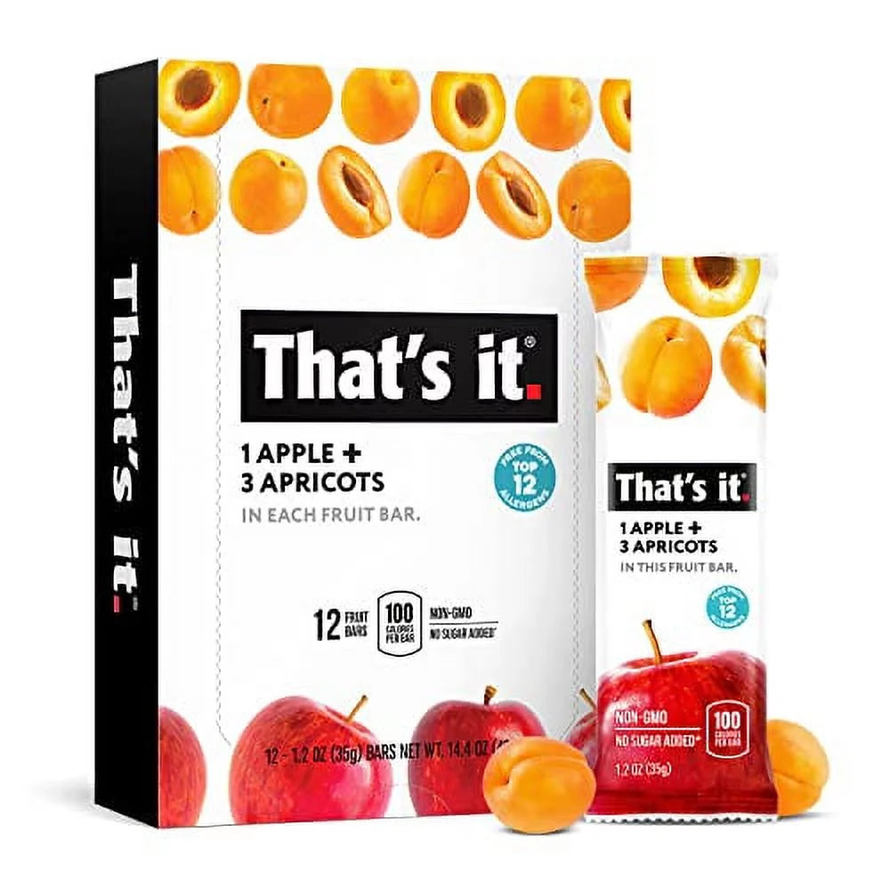 Apple Apricot 100% Natural Fruit Bar 12 Pack J483