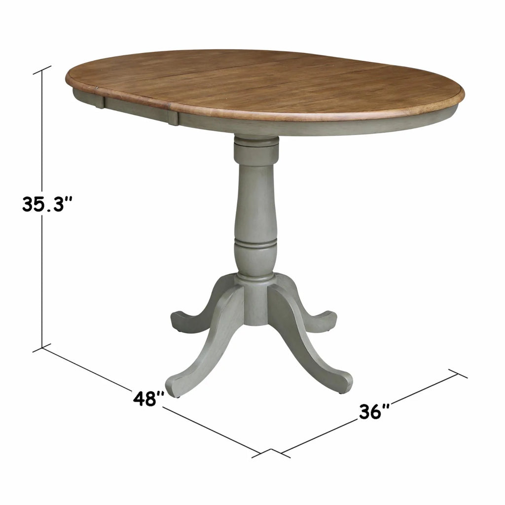 36" Round Top Pedestal Table with 12" Leaf R7355