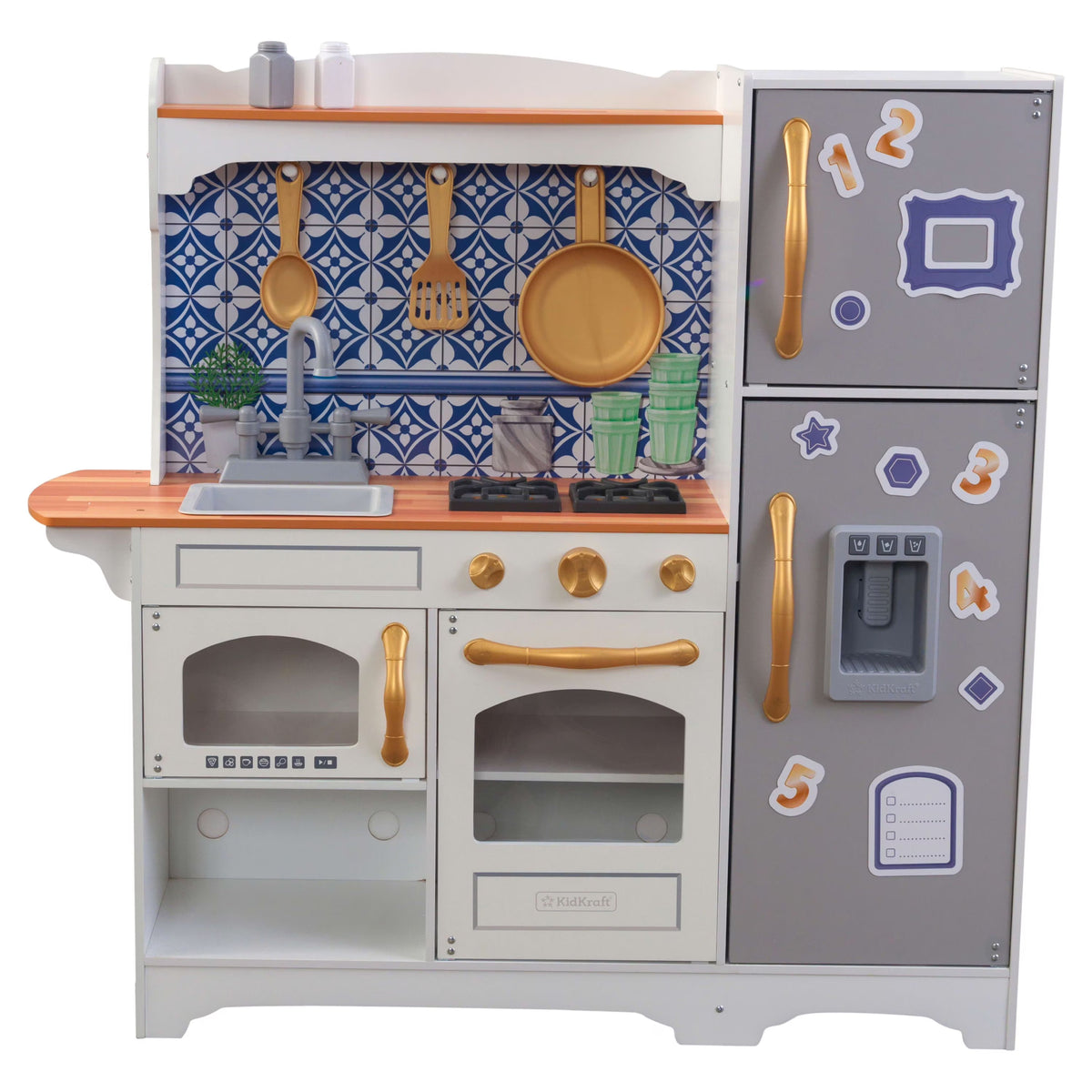 Magnetic Play Kitchen with Sink, Ice Maker & 9 Accessories E600486