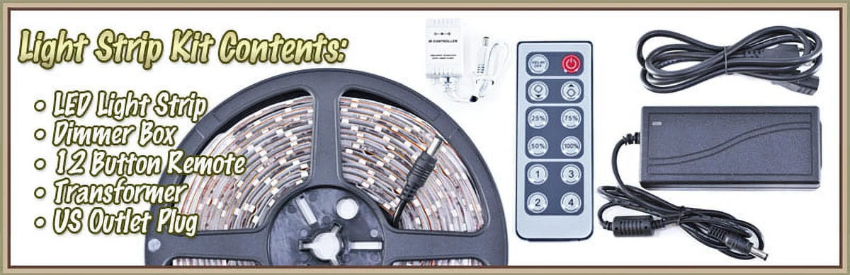 32.8 ft Warm White LED Strip Lighting Kit K9532