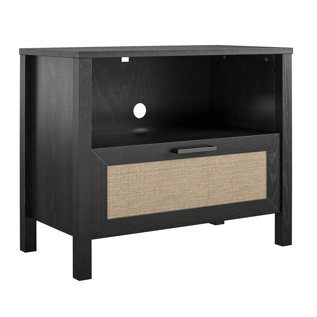 Black 1 Drawer Nightstand P4498