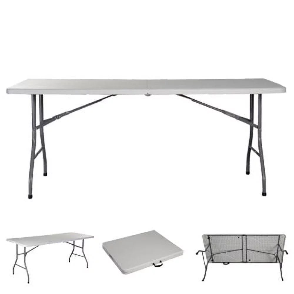 4 Ft White Plastic Folding Table Z4659