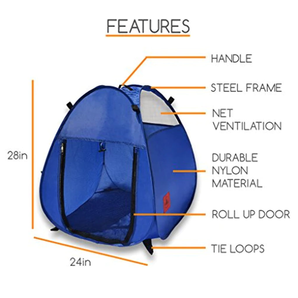 Pop Up Pet House with 3 Net Windows and Zipper Door O934724