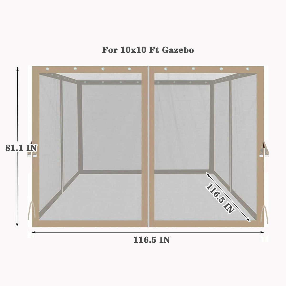 Patio Gazebo Mosquito Netting Replacement - 6.5 W10353