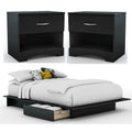 3-Piece Set with 2-Drawer Storage Platform Bed and 2 Nightstands Q674415