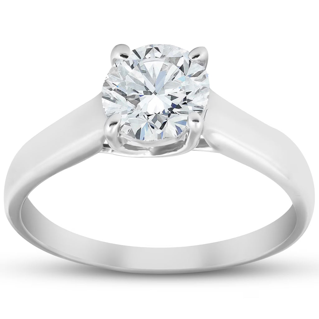 Solitaire Diamond Engagement Ring 1 Carat 14k White Gold N199