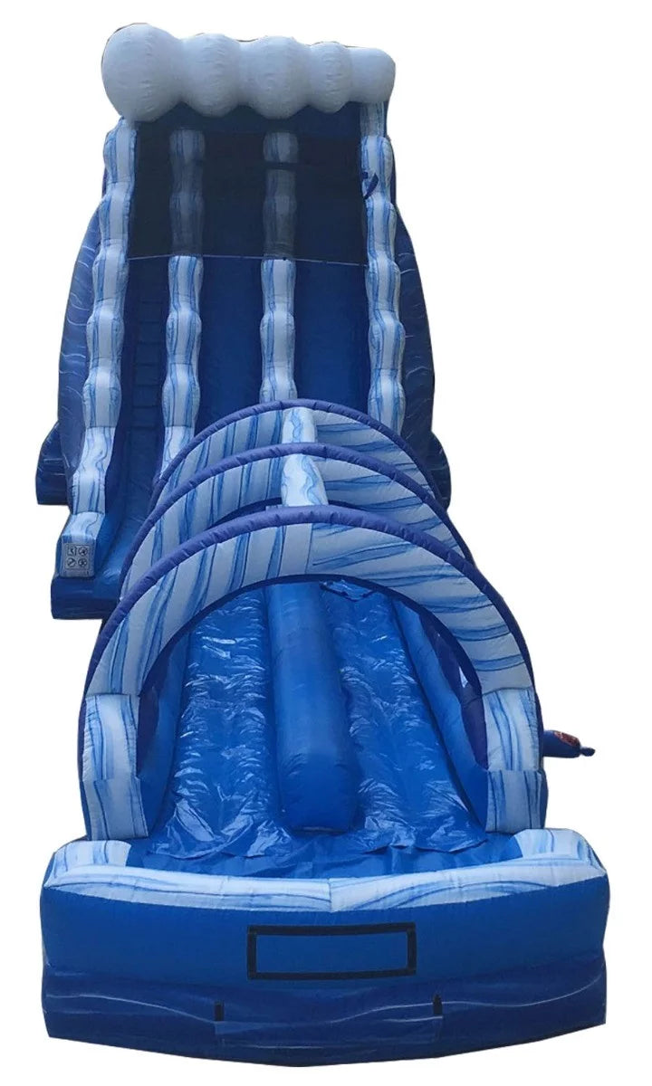 65' Commercial Inflatable Water Slide Blue Marble with Blower H390954